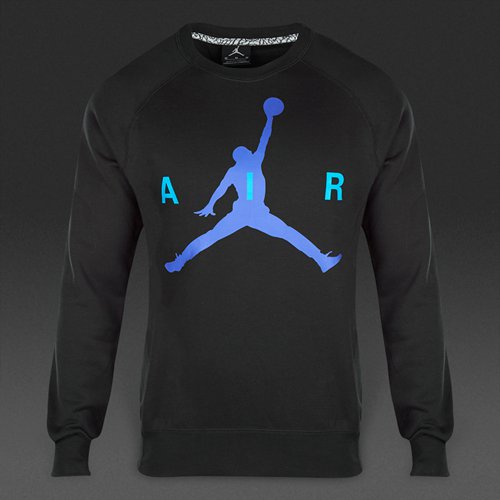 Nike Jumpman Graphic Brushed Crew Black / Bright Concord for Men